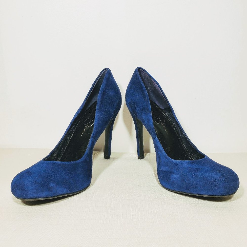 Jessica Simpson Blue Suede Stiletto Heels NEW